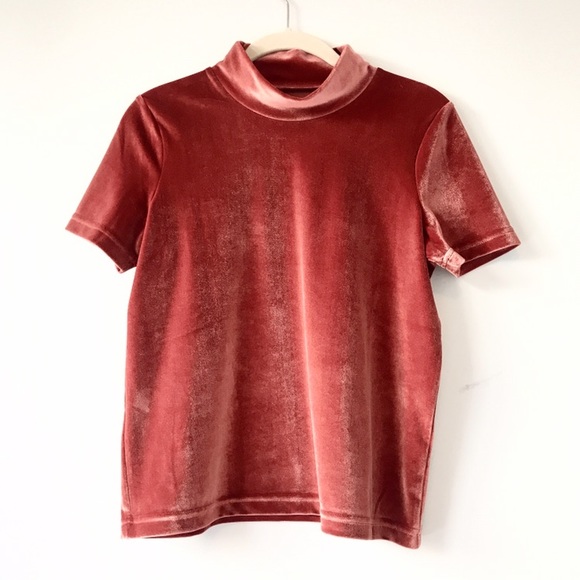 Madewell Tops - MADEWELL Velvet Mockneck Tee  Size XS